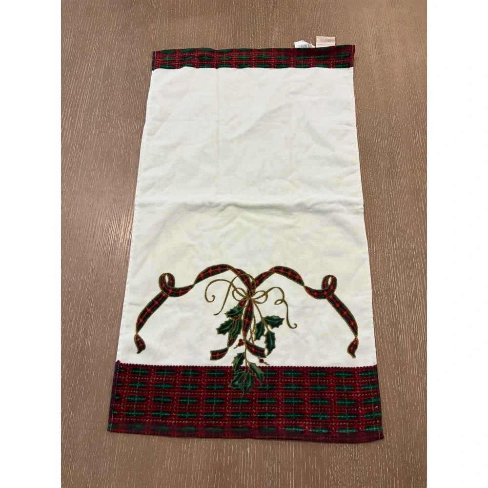 Lenox Holiday Nouveau Towel Set Lot 3pc 2 Bath Towels 1 Hand Towel Christmas NWT